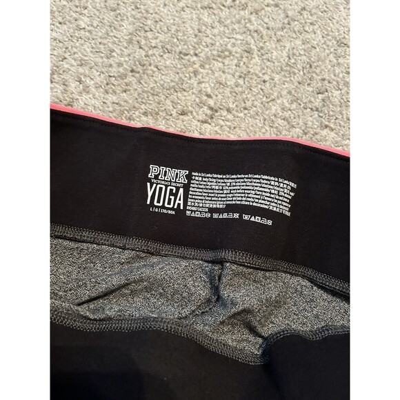 Victoria's Secret Pink Leggings Gray Logo Waistband Athleisure Yoga Size Large‎ - Picture 5 of 8